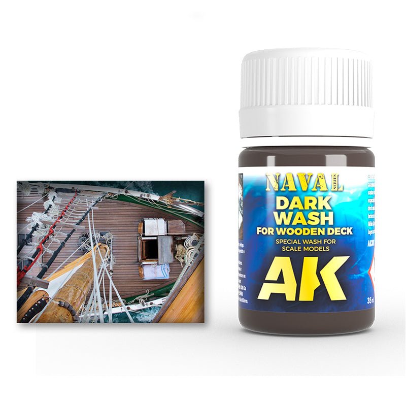 AK Interactive Dark Wash for Wood Decks weathering product for scale models