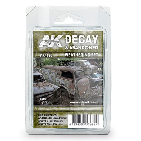 AK Interactive Decayed and Abandoned Weathering Set weathering set for scale models