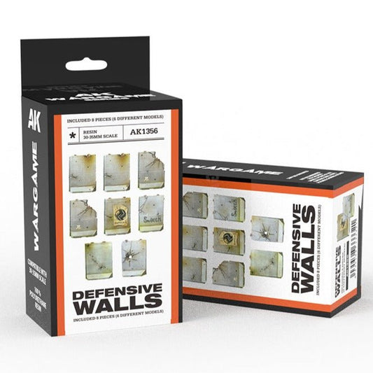 AK Interactive Defensive Walls Wargame Set (Resin 30-35mm)