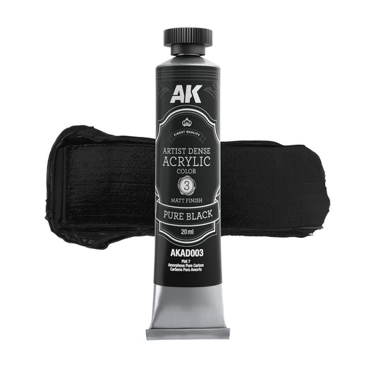 AK Dense Acrylic tube paint Pure Black