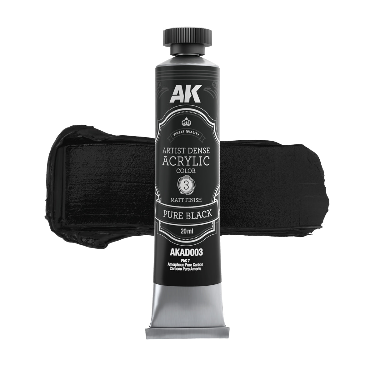 AK Dense Acrylic tube paint Pure Black