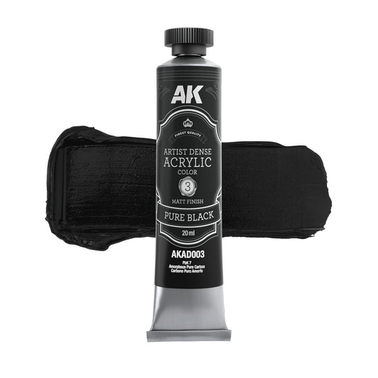AK Dense Acrylic tube paint Pure Black
