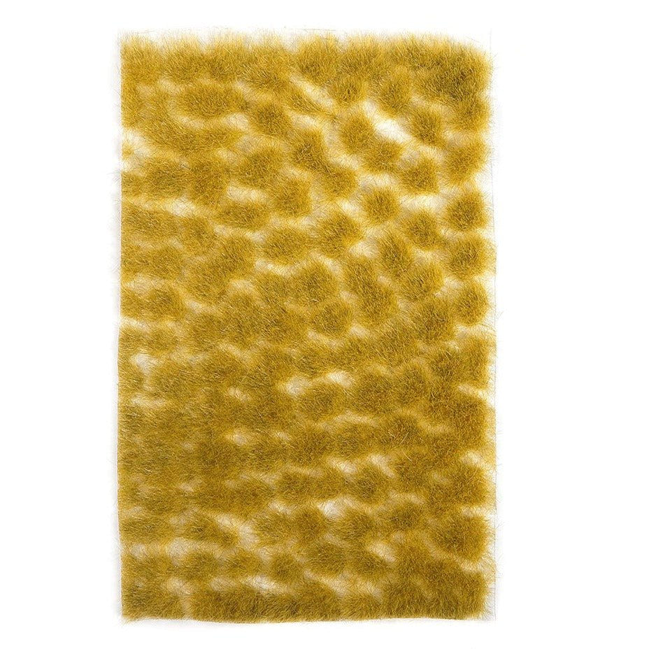 AK Interactive Dense Autumn Tufts 4mm sheet of golden-brown self-adhesive grass tufts, top view