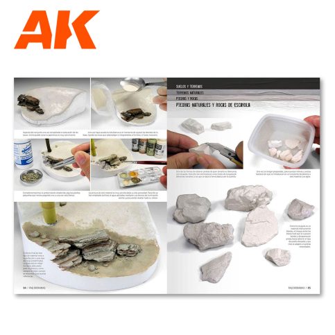 AK Dioramas FAQ sample pages: making rocks and stone terrain for diorama bases