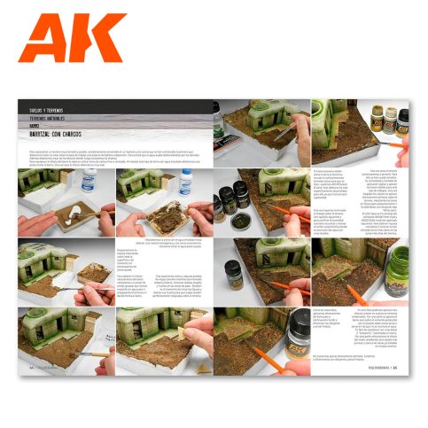 AK Dioramas FAQ sample pages: step-by-step mud and puddle groundwork technique