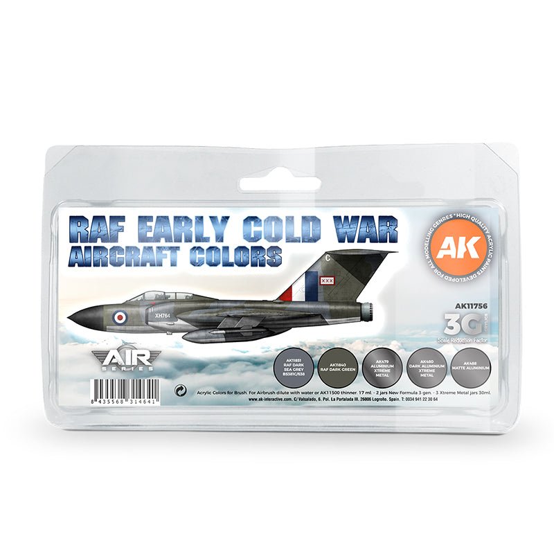 AK Interactive 3rd Generation acrylic paint set Early Cold War Raf Aircraft Colors Set 3G