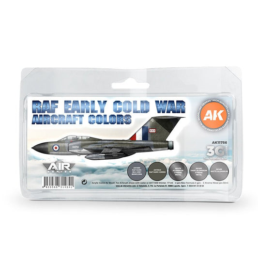 AK Interactive 3rd Generation acrylic paint set Early Cold War Raf Aircraft Colors Set 3G