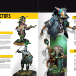 AK Interactive FAQ 2 Fantasy Figures book spread with painted fantasy miniatures and text