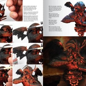 Figures F.A.Q. pages painting a red fantasy bust with object source lighting