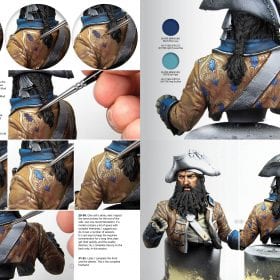 Figures F.A.Q. pages painting a pirate bust and leather coat