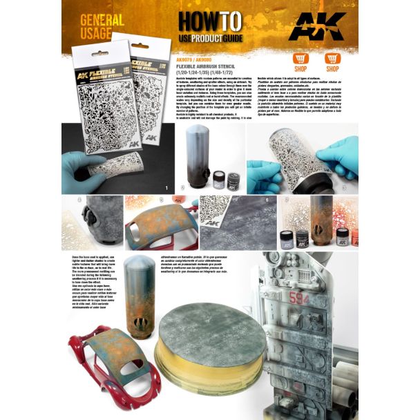 AK Interactive Flexible Airbrush Stencil 1/20 1/24 1/35 Scale - Loaded Dice