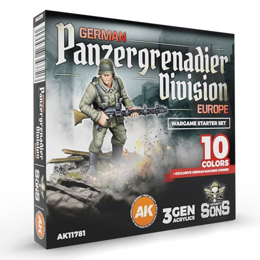 AK Interactive 3rd Generation acrylic paint set German Panzergrenadier Paint Set