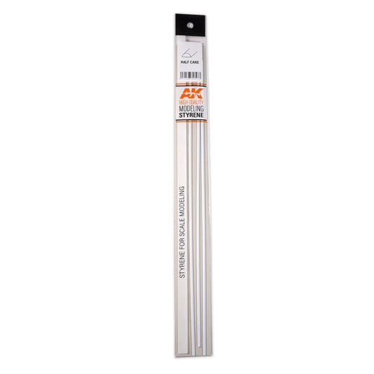 AK Interactive Half Cane 1mm X 350mm - Styrene Strip modelling construction material
