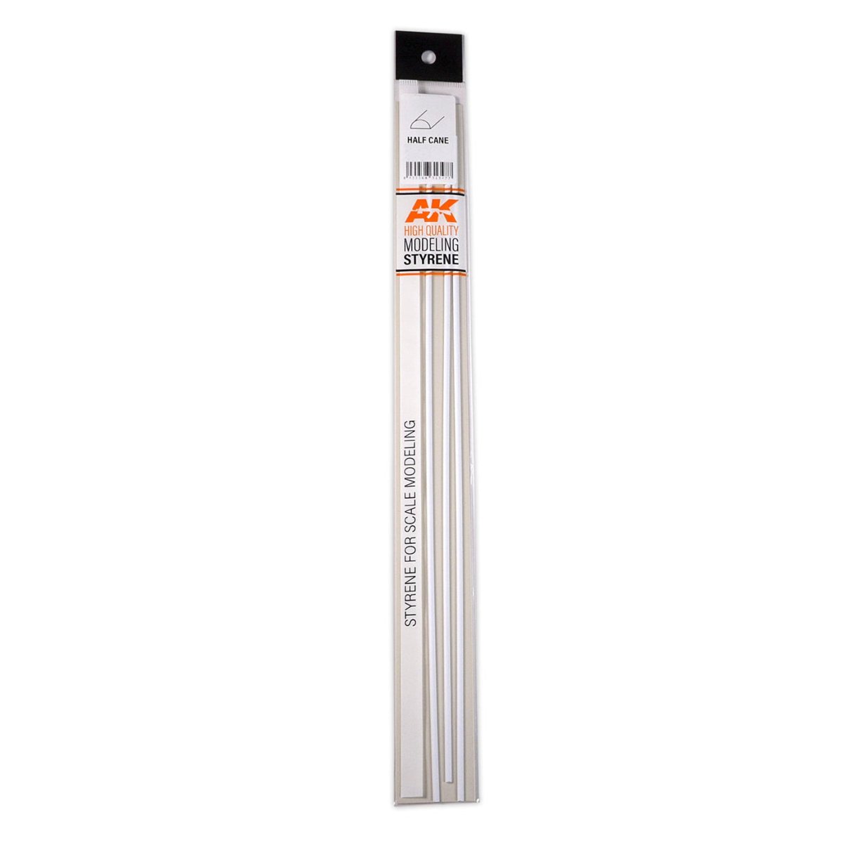 AK Interactive Half Cane 1mm X 350mm - Styrene Strip modelling construction material