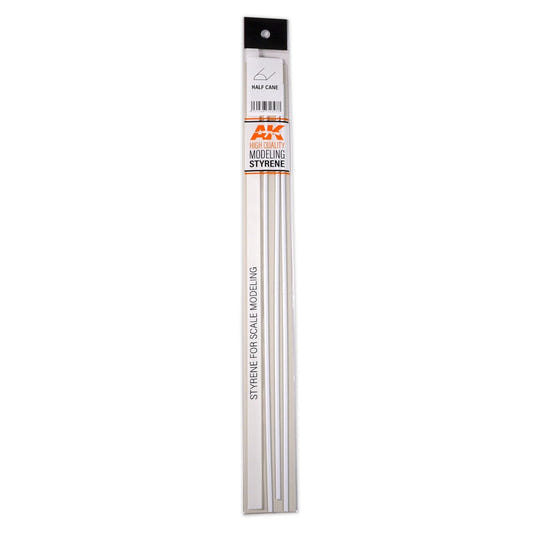 AK Interactive Half Cane 3mm X 350mm - Styrene Strip modelling construction material