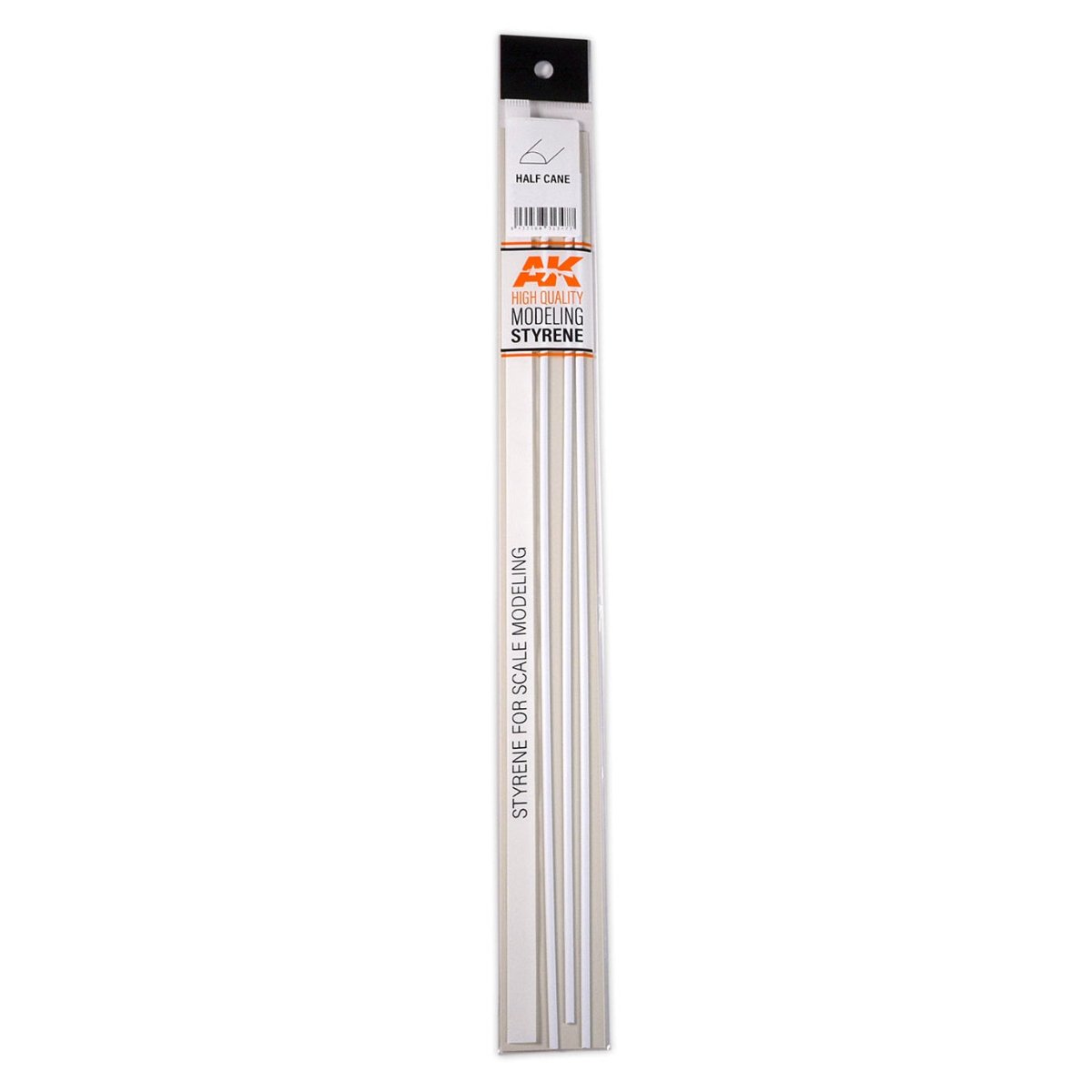 AK Interactive Half Cane 3mm X 350mm - Styrene Strip modelling construction material