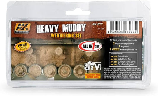 AK Interactive Heavy Muddy Weathering Set weathering set for scale models