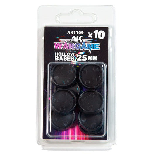 AK Interactive 3rd Generation acrylic paint Hollow Round Bases 25mm X 10 17ml dropper bottle