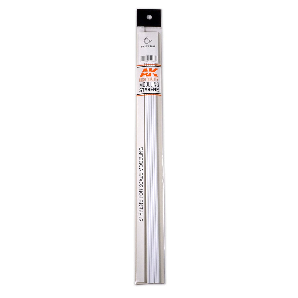 AK Interactive Hollow Tube 6.00Dx350mm (W.T. 0,7mm)-Styrene Strip modelling construction material