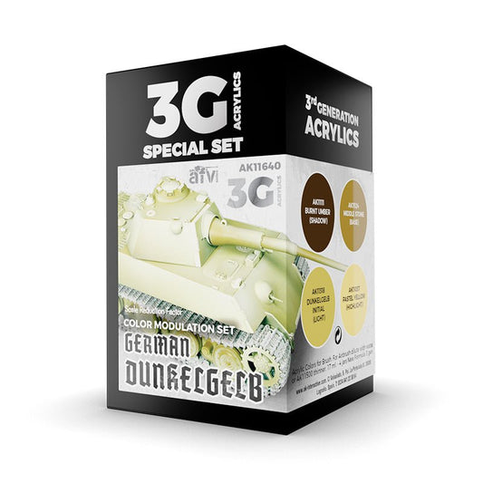 AK Interactive 3rd Generation acrylic paint Modulation German Dunkelgelb 3G 17ml dropper bottle