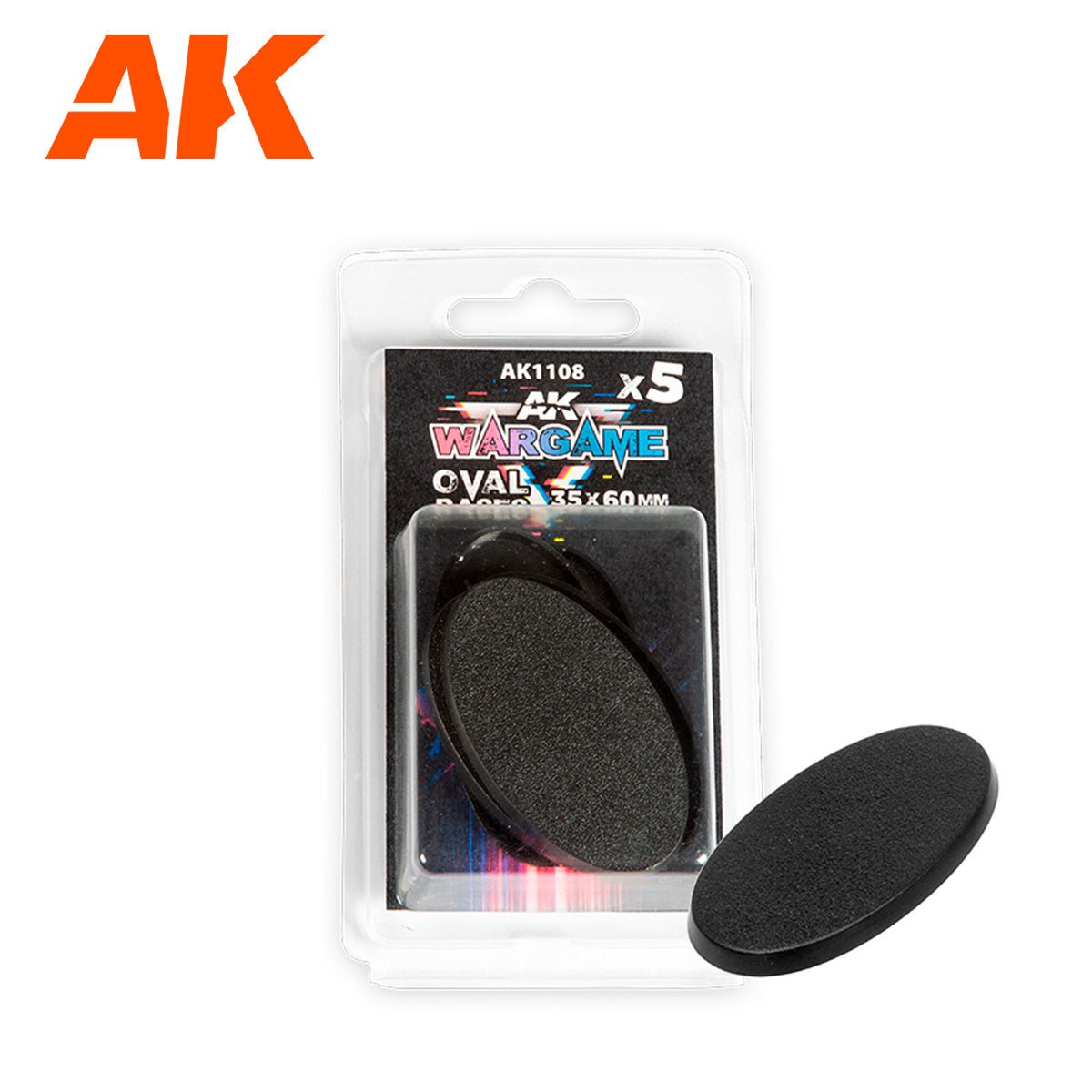 AK Interactive - Oval Bases 35x60mm x 5 - Loaded Dice