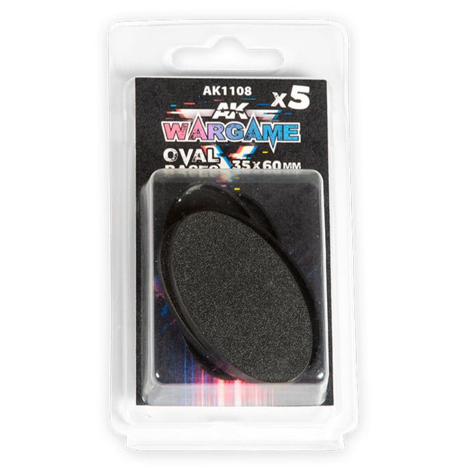 AK Interactive 3rd Generation acrylic paint Oval Bases 35x60mm X 5 17ml dropper bottle