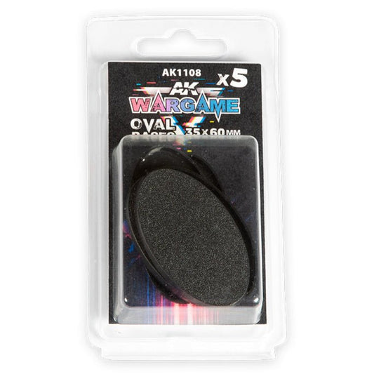 AK Interactive 3rd Generation acrylic paint Oval Bases 35x60mm X 5 17ml dropper bottle