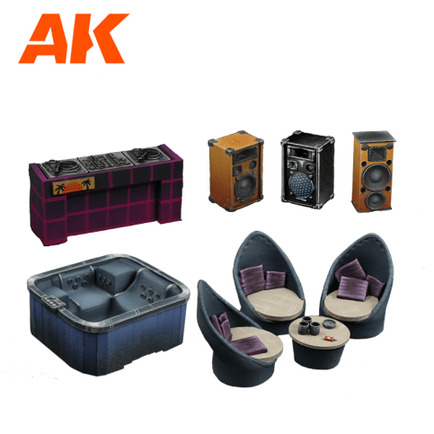 AK Interactive Party Time Wargame Set (Resin 30-35mm) AK1359 - Loaded Dice