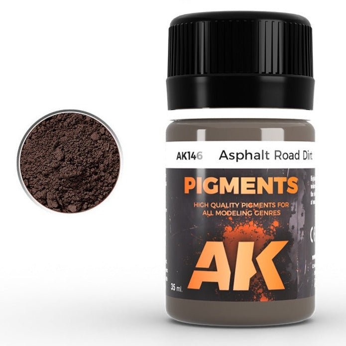 AK Interactive Pigment - Asphalt Road Dirt weathering product for scale models