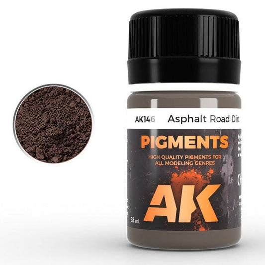 AK Interactive Pigment - Asphalt Road Dirt weathering product for scale models