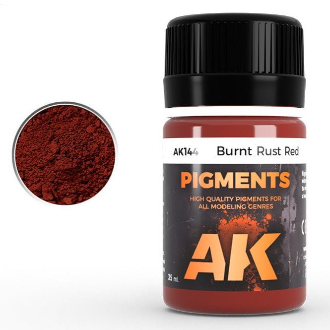 AK Interactive Pigment - Burnt Rust Red weathering product for scale models