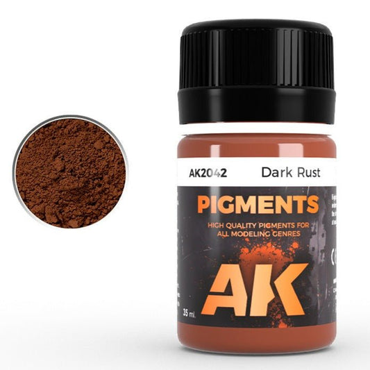 AK Interactive Pigment - Dark Rust weathering product for scale models
