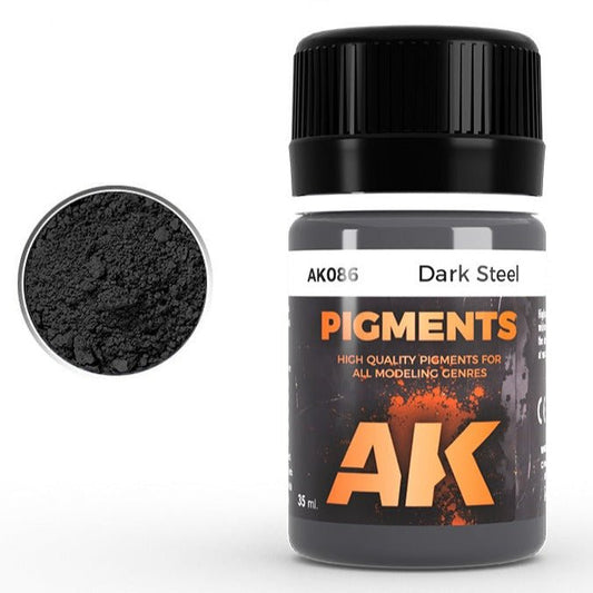 AK Interactive Pigment - Dark Steel weathering product for scale models