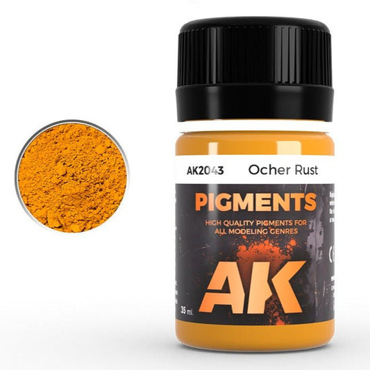 AK Interactive Pigment - Ocher Rust weathering product for scale models