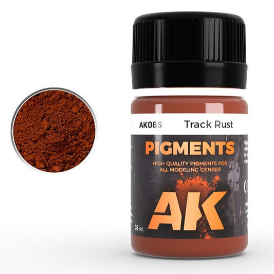 AK Interactive Pigment - Track Rust weathering product for scale models