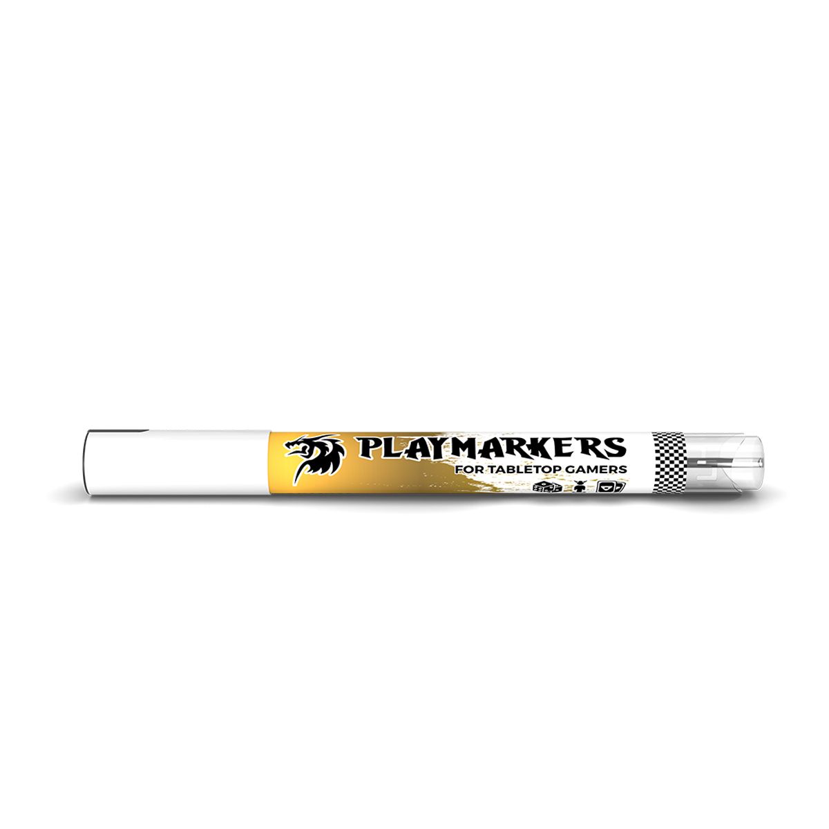 AK Interactive Playmarkers Brass metallic paint pen for tabletop miniatures, side view