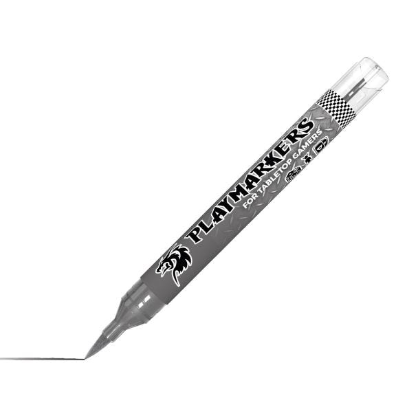AK Interactive Playmarkers Gun Metal AKM001 paint marker, angled view showing the fine nib