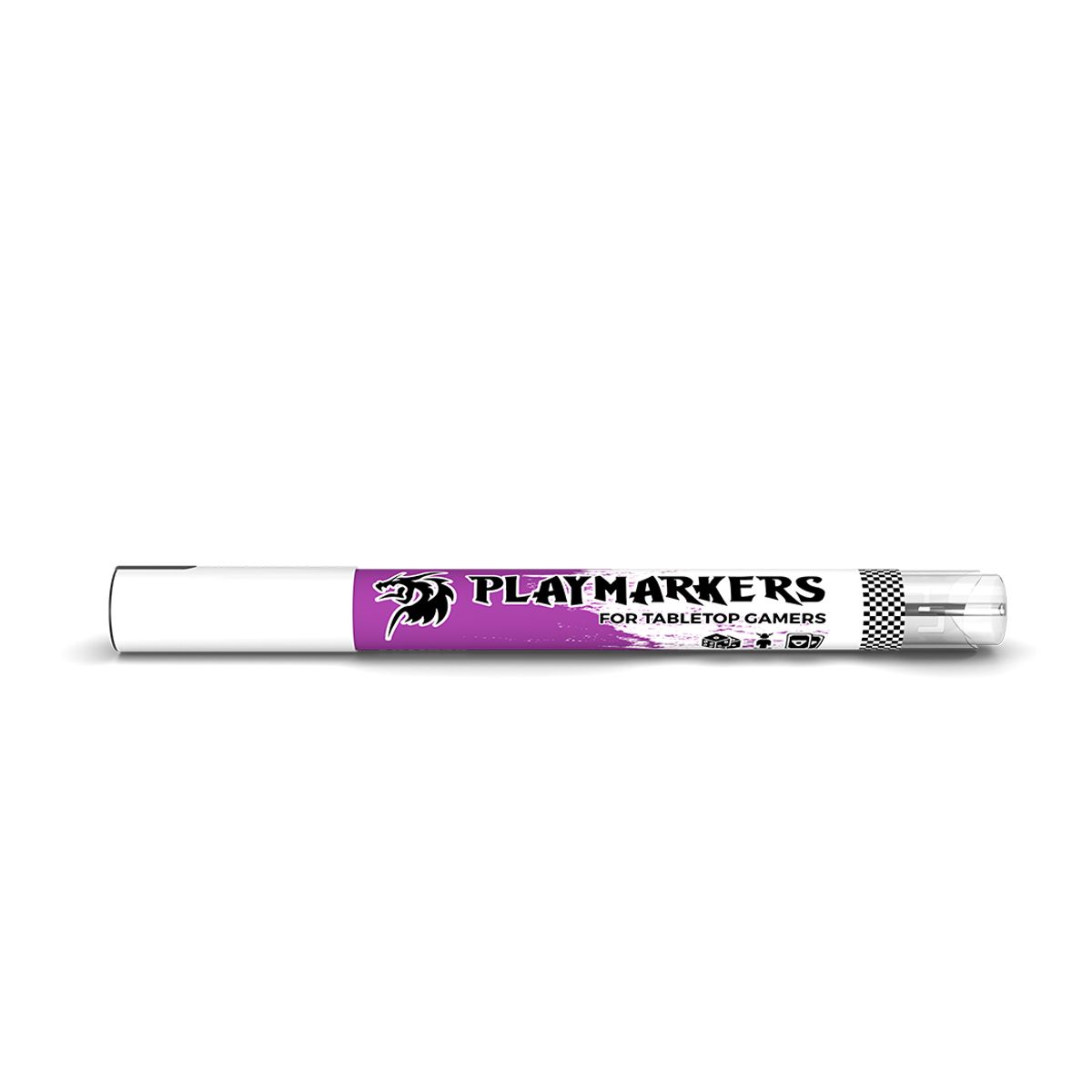AK Interactive Playmarkers Purple acrylic paint pen for tabletop miniatures, side view