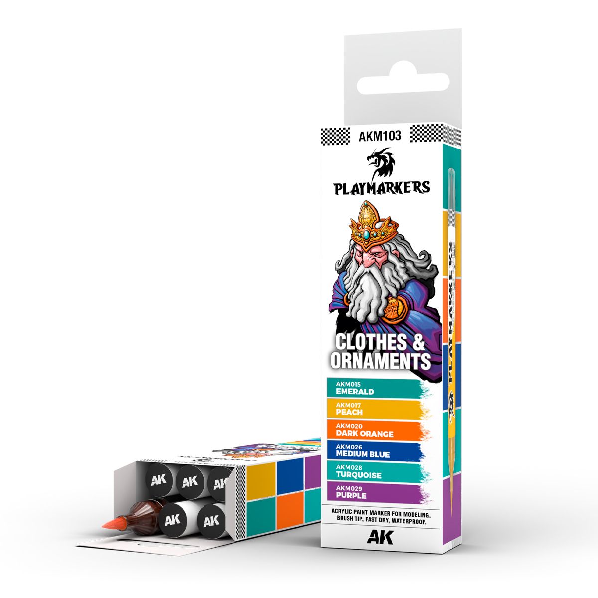 AK Interactive Playmarker acrylic paint marker Set - Clothes & Ornaments