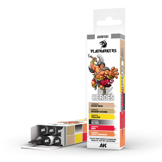 AK Interactive Playmarker acrylic paint marker Set - Heroes