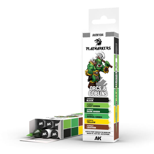 AK Interactive Playmarker acrylic paint marker Set - Orcs & Goblins