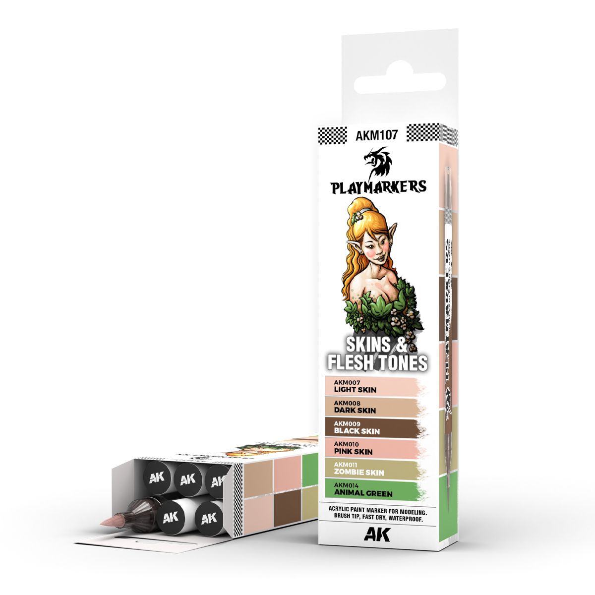 AK Interactive Playmarker acrylic paint marker Set - Skin & Flesh Tones