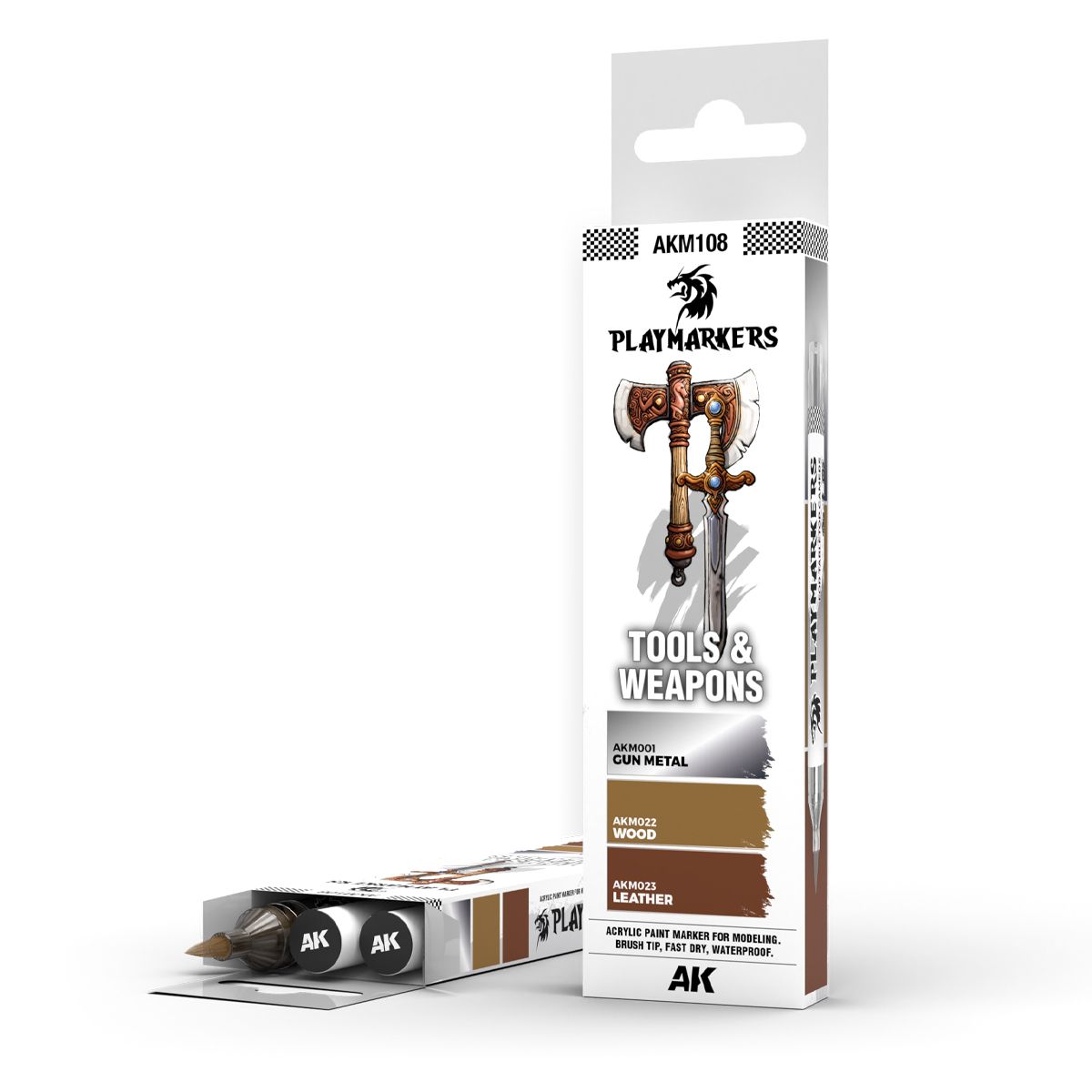 AK Interactive Playmarker acrylic paint marker Set - Tools & Weapons