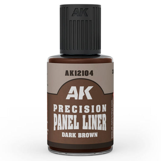 AK Interactive Precision Panel Liner - Dark Brown weathering product for scale models