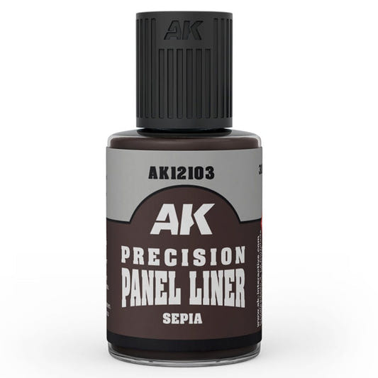 AK Interactive Precision Panel Liner - Sepia weathering product for scale models