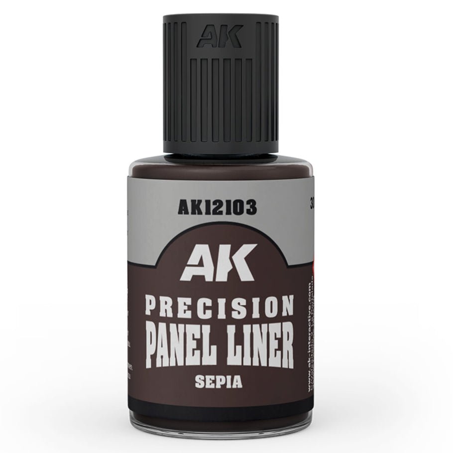 AK Interactive Precision Panel Liner - Sepia weathering product for scale models