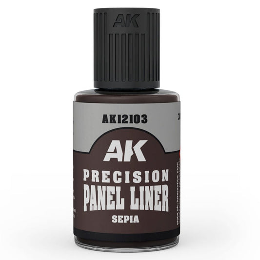 AK Interactive Precision Panel Liner - Sepia weathering product for scale models