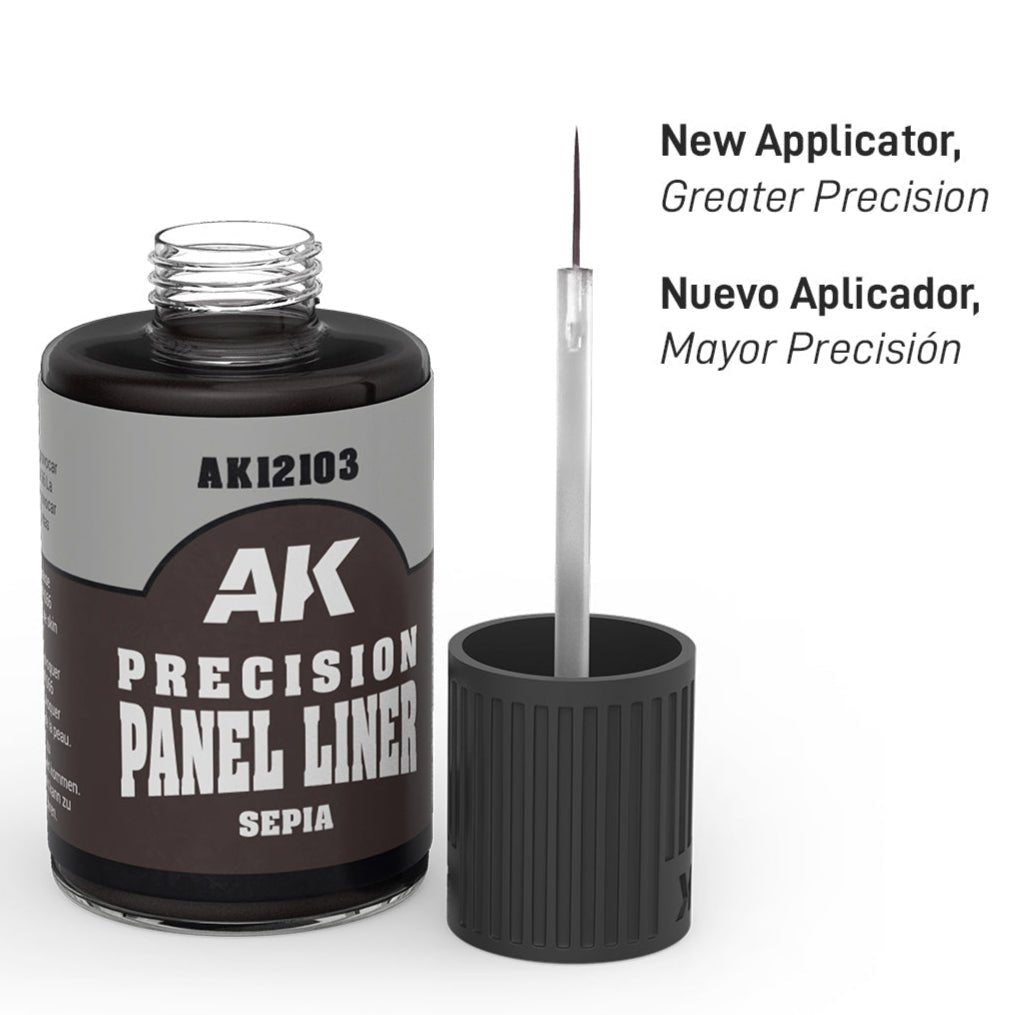 AK Interactive Precision Panel Liner - Sepia - Loaded Dice