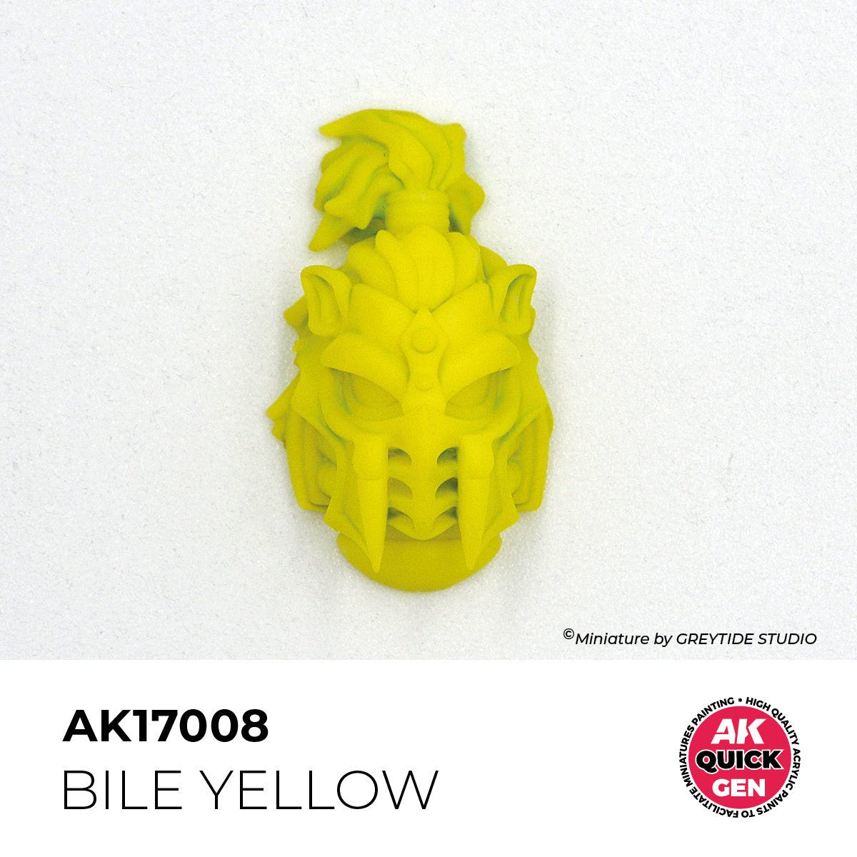 AK Interactive Quick Gen Bile Yellow (AK17008) self-shading in one coat on a sculpted warrior helm