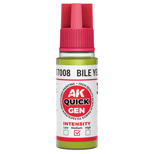 AK Quick Gen contrast paint Bile Yellow 18ml dropper bottle